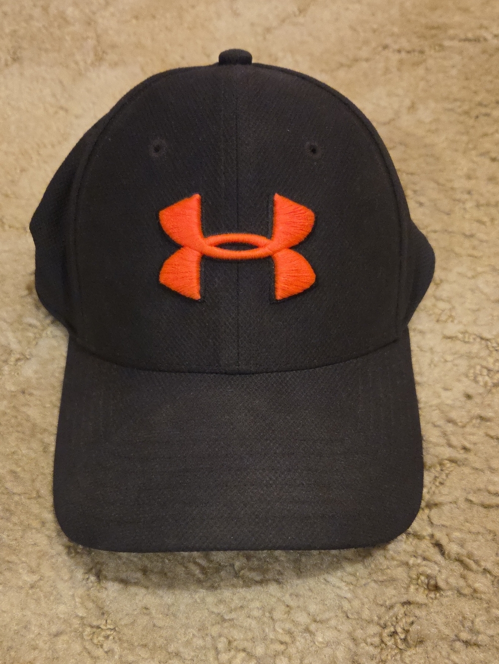 Under Armour Black Cap with Orange Logo - L/XL